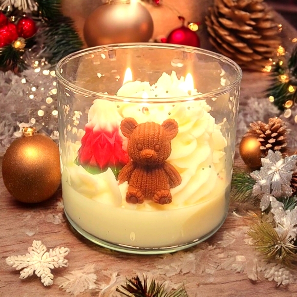 Cozy Bear Christmas Candle - Picture 2 of 7